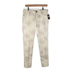 Kut from the Kloth Floral Skinny Jeans - Beige and Pink